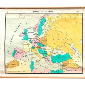 Mappa scolastica d'epoca 'Europa' XL