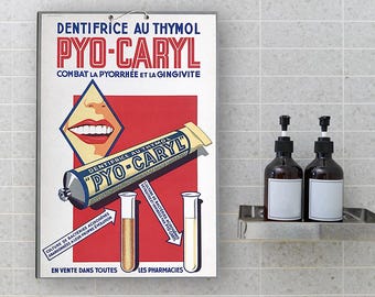 Pro-Caryl toothpaste advertisement 1950s - new from printer's archive