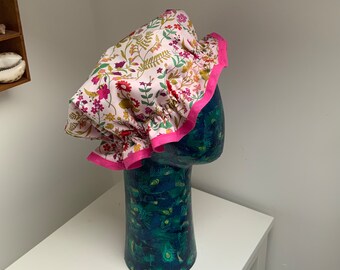 Liberty’s Tana Lawn cotton fabric shower cap/bonnet with waterproof lining