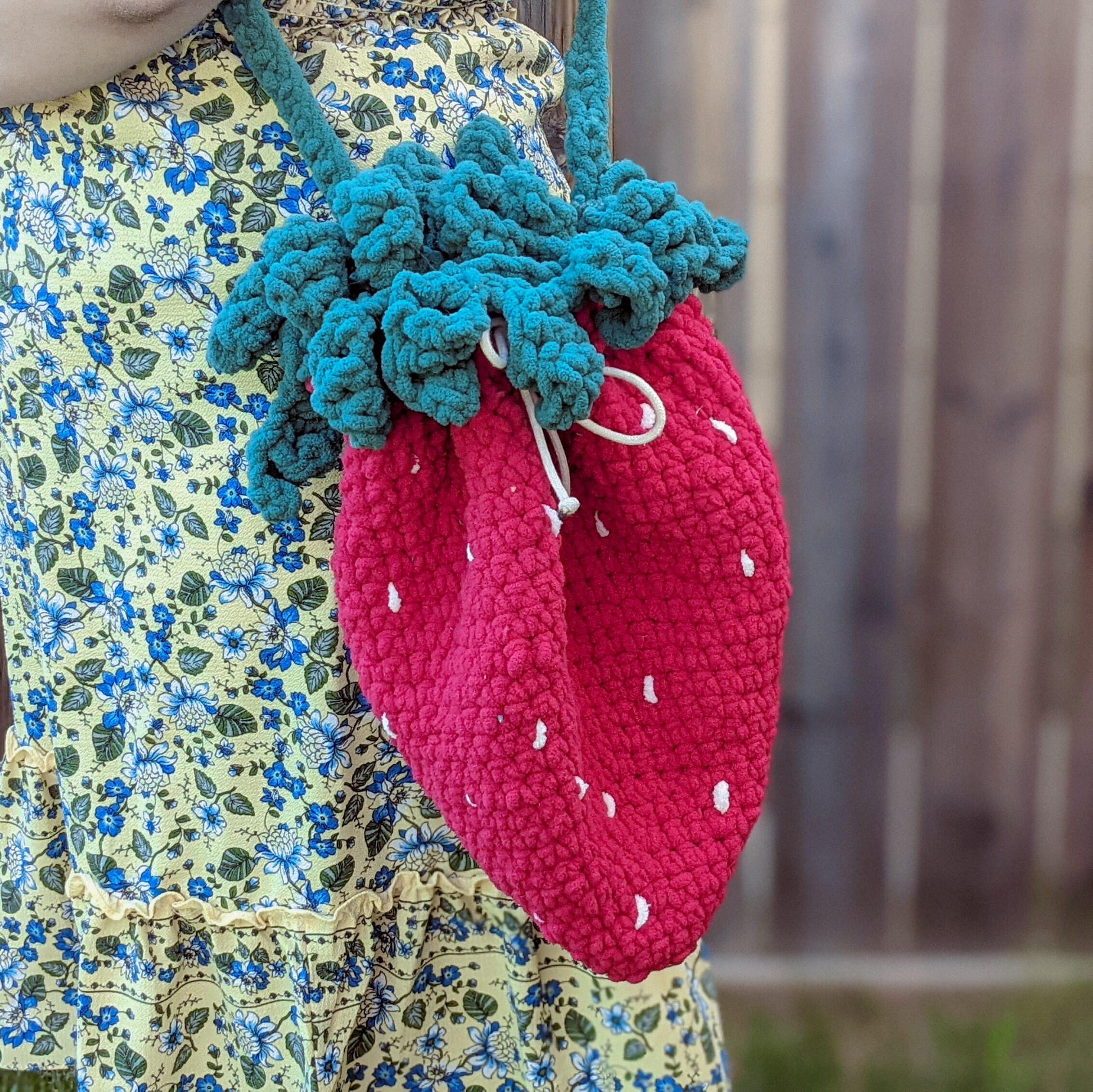 crochet strawberry backpack