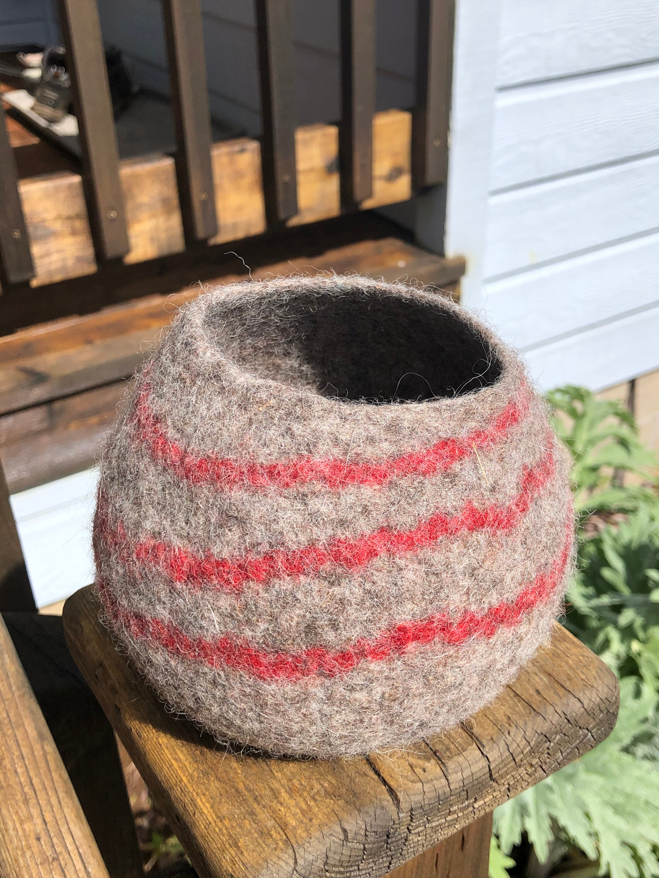 Wool Vessel Felted Vase Wet Felted Vessel Felted Art Table Etsy