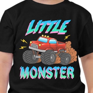 Little Monster Truck Retro kids Toddler Short Sleeve Tee
