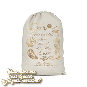 Custom Costal Cowgirl Last Toast On The Coast Bachelorette Bag | Beach Shell Mermaid Tote Bag | Hangover Kit | Survival | Recovery Kit