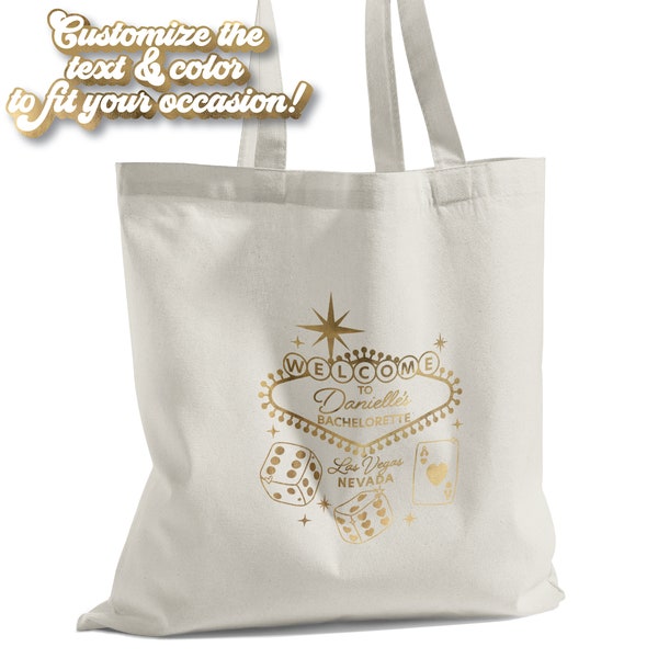 Custom Las Vegas Bachelorette Bag | Tote Bag | Hangover Kit | Survival Kit | Recovery | Party Favor Gift | Party Decor | Casino | Gambling