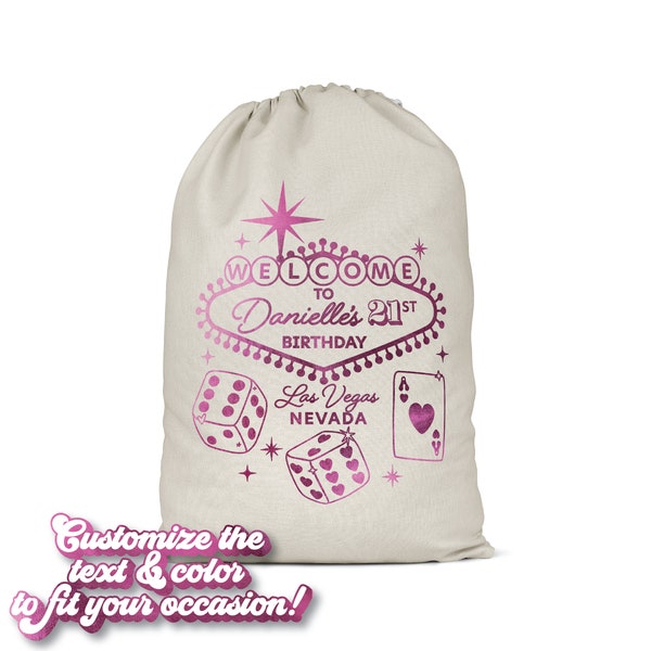 Custom Las Vegas Birthday Bag | Tote Bag | Hangover Kit | Survival Kit | Recovery | Party Favor Gift | Party Decor | Casino | Gambling