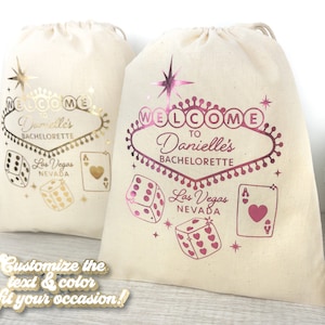 Custom Las Vegas Bachelorette Bag | Tote Bag | Hangover Kit | Survival Kit | Recovery | Party Favor Gift | Party Decor | Casino | Gambling