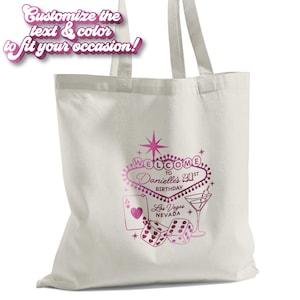 Custom Las Vegas 21st Birthday Bag | Tote Bag | Hangover Kit | Survival Kit | Recovery | Party Favor Gift | Party Decor | Casino | Gambling