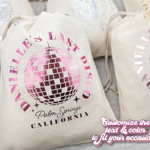 Custom Last Disco Bachelorette Bag | Tote Bag | Hangover Kit | Survival Kit | Recovery Kit | Party Favor Gift | Party Decor | Disco Cowgirl