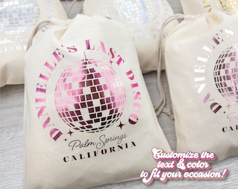 Custom Last Disco Bachelorette Bag | Tote Bag | Hangover Kit | Survival Kit | Recovery Kit | Party Favor Gift | Party Decor | Disco Cowgirl