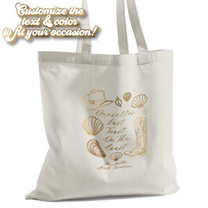 Custom Costal Cowgirl Last Toast On The Coast Bachelorette Bag | Beach Shell Mermaid Tote Bag | Hangover Kit | Survival | Recovery Kit