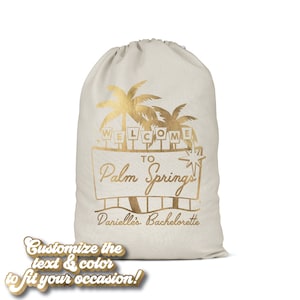 Custom Welcome to Palm Springs Bachelorette Bag | Tote Bag | Hangover Kit | Survival Kit | Recovery | Party Favor Gift | Before the Ring