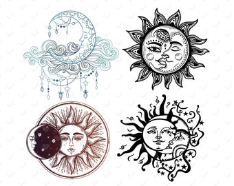 Sun And Moon Design Etsy