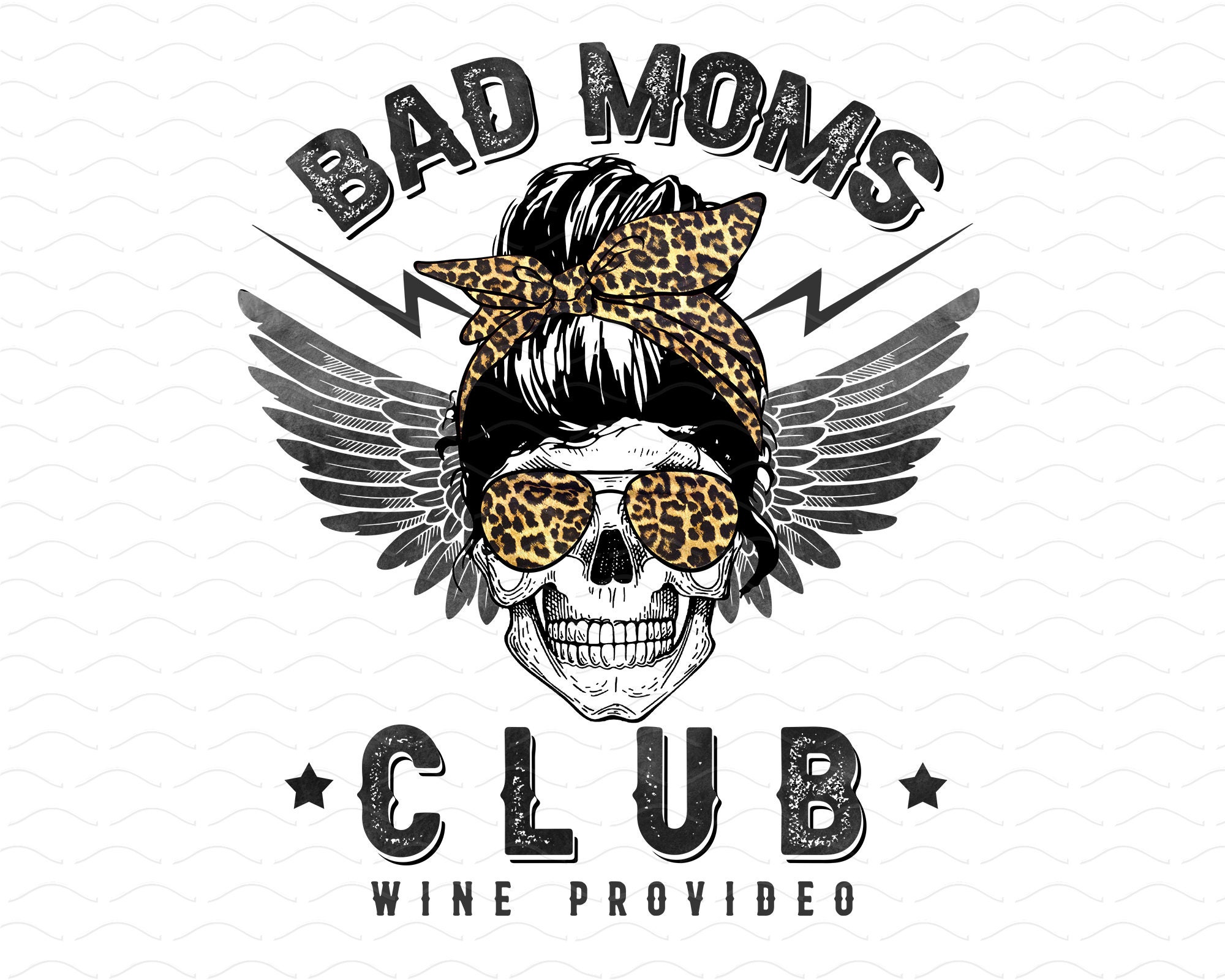 Bad Moms Club Messy Bun Png Messy Mom Bun Png Leopard Mom | Etsy