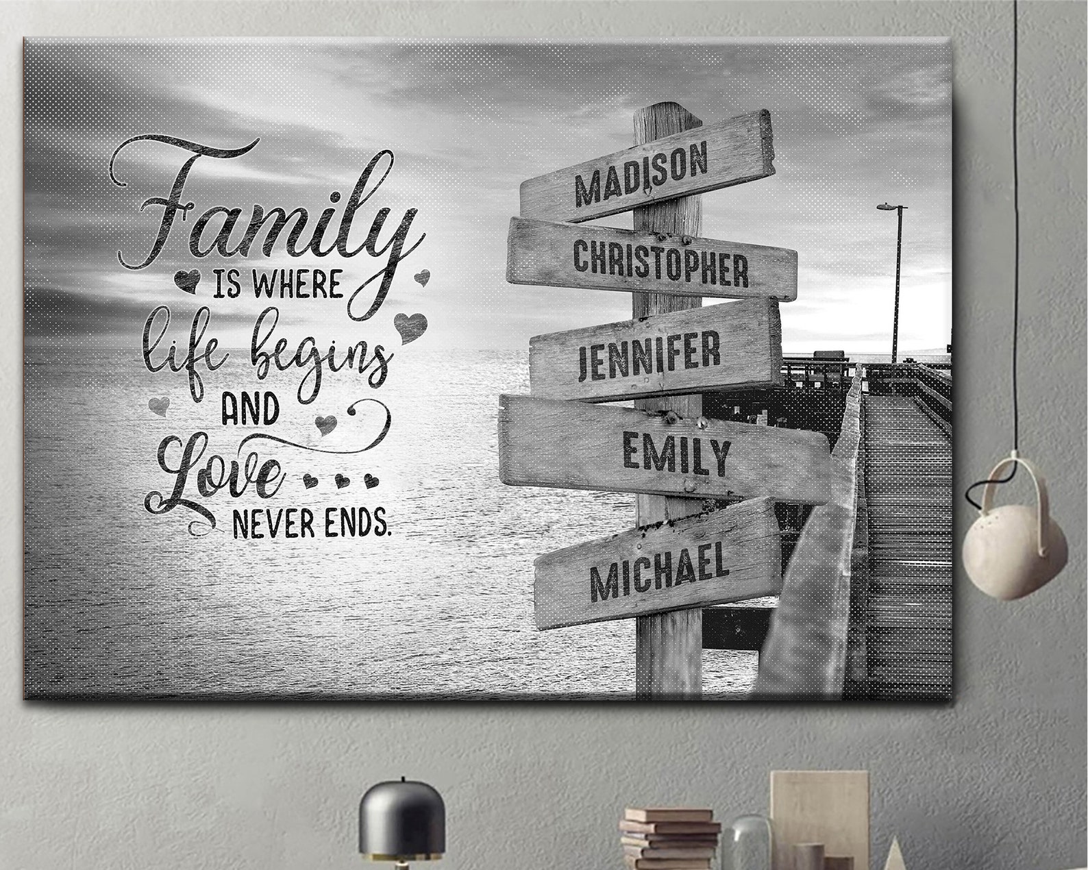 Personalized Street Sign Multi Names Canvas Custom Family Etsy