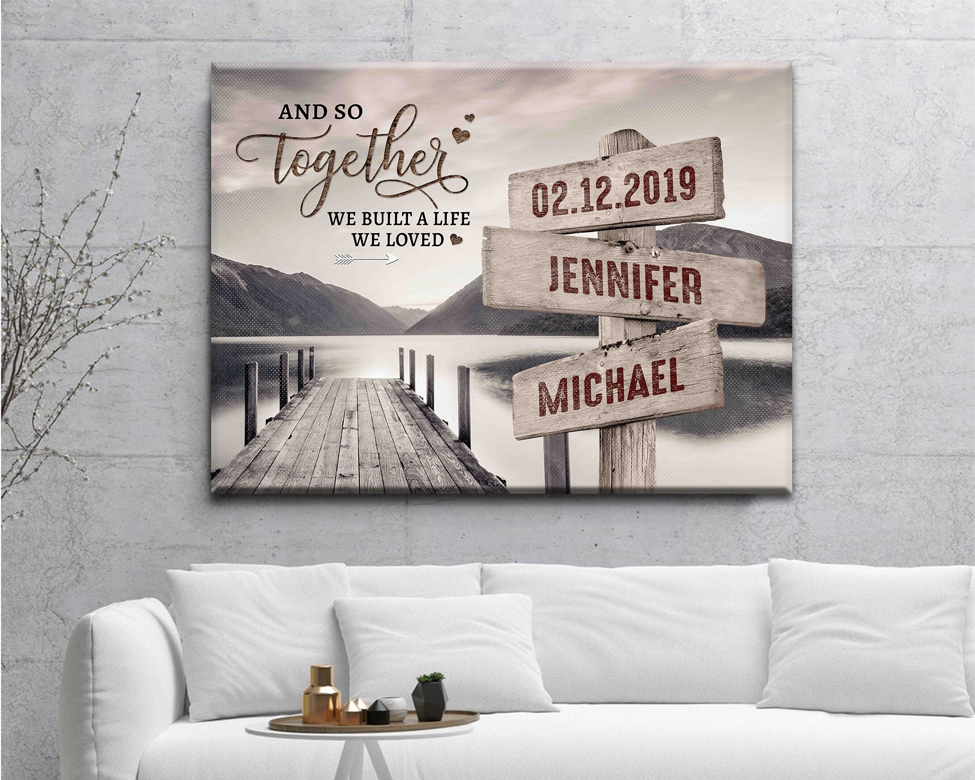 Personalized Family Name Sign Canvas Family Name Wall Art Etsy