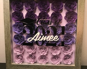 Class of 2024 Personalized Paper Flower Shadow Box