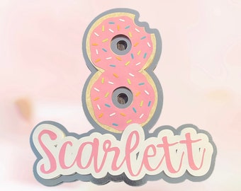 Donut Theme Cake Topper-Personalized