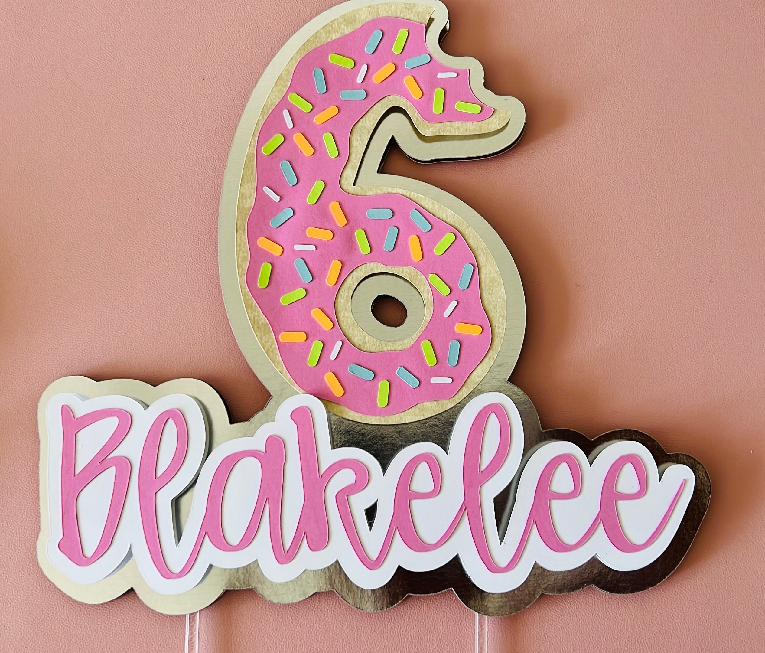 Donut Theme Cake Topper Personalized Etsy Donut Theme Cake Topper Personalized Etsy