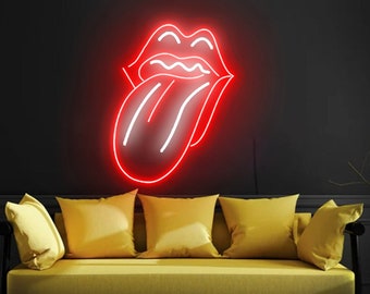 Mouth With Tongue Home Decoration Rock N Roll Neon Light Music - Etsy  Ireland