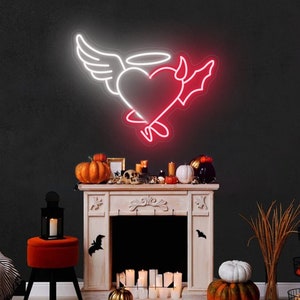 Angel and Devil Led neon sign Custom made neon light for  Home decor bedroom decor livingroom wall art decor neon light