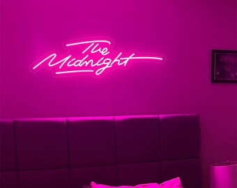 The Midnight Pink LED Neon Sign, Bedroom Wall Decor