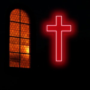 Cross LED Neon Sign, Home decor, Custom Led Neon Sign, Light Room Interior Design Neon Sign Wall Art Wall Decor Heart Bible Сross Neon Sign