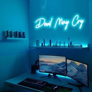 Devil may cry neon sign Game Room Deco Devil may cry wall art game room neon sign game room lights, game room wall decal game room wall art