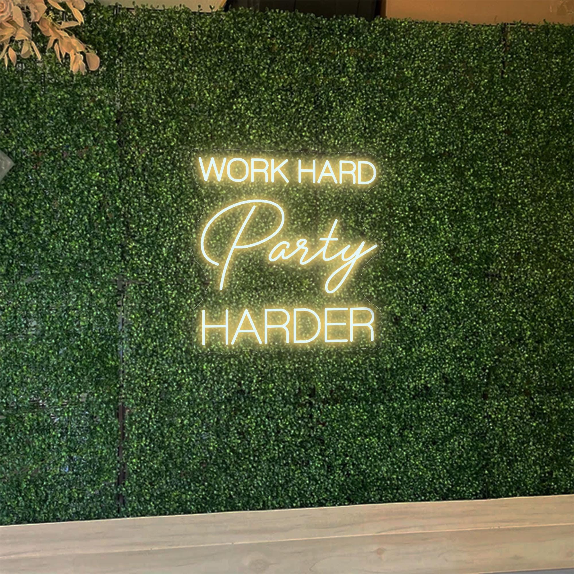Work Hard Party Harder Neon Sign,home Office Neon Decoration, Neon Sign ...