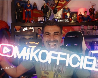Letrero de neón de YouTube personalizado Letrero de neón de Twitch personalizado Luz de neón de YouTuber Letrero de neón de YouTuber personalizado Regalos para gamers