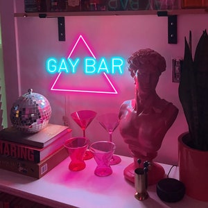 Gay Bar Led neon sign Bar decoration neon sign Man cave neon sign Home decor Gay bar el neon light Custom made neon light image 2