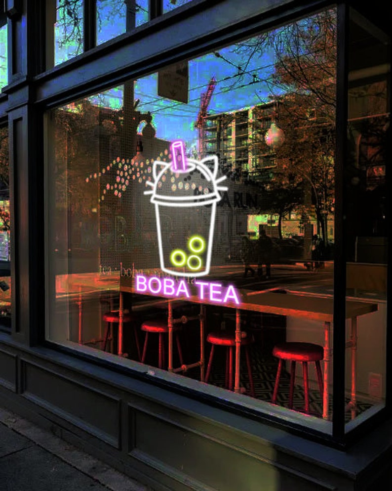 Boba Tea Neon Sign, Bubble Tea Custom LED Light, Milk Tea Neon Light ...