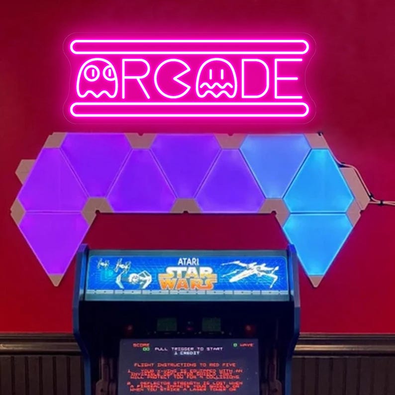 Arcade LED Neon Sign Custom Game Room Neon Light up Sign Retro Gaming ...