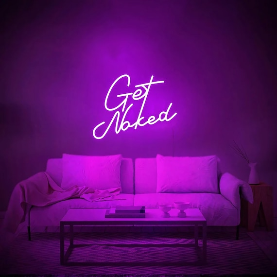 Insegna Luminosa al Neon, Insegna al Neon a LED Personalizzata Get Naked Insegna al Neon a LED per Decorazioni murali, Insegne dimmerabili per Decorazioni al ne