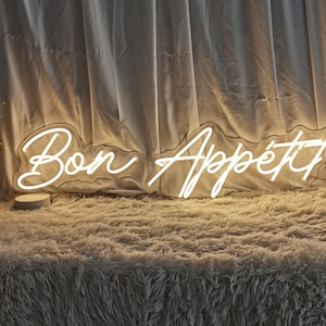 Bon Appetit Neonlicht, Küche französisches Dekor LED-Schild, benutzerdefinierte personalisierte Beschilderungslampe, LED-Neonschild