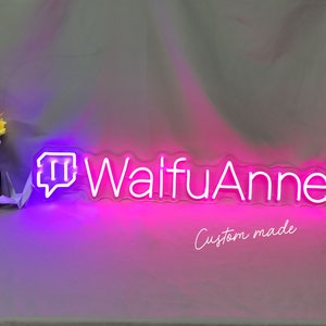 Custom Twitch username neon sign Twitch neon light Custom gamer tag neon led sign for instagram facebook tiktok youtube Gaming decoration