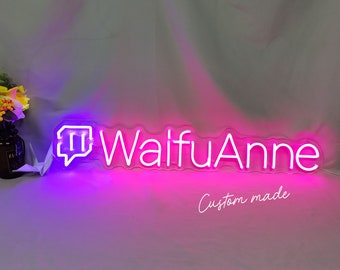 Custom Twitch username neon sign Twitch neon light Custom gamer tag neon led sign for instagram facebook tiktok youtube Gaming decoration