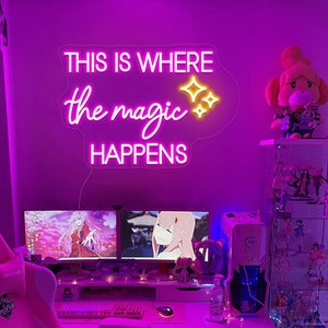 This is where the magic happens neon sign magic happens neon light bedroom neon sign neon wall art