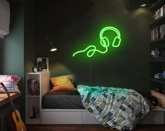 Horseneon Cuffie Giraffe Neon Led Music Headset Scritte Neon Per Parete Musica Led Schild Animali Dimmerabili Insegne Luminose Scritta luminosa Per Camera Musicale Bar Festa Musicale Decorazioni