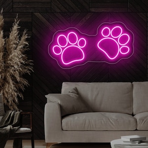Paw LED neon sign, Home Decor, dogs paw neon light, custom cats paw led sign, pet led light, gift for pet lover