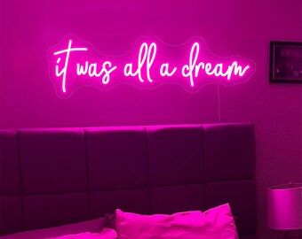 Letrero de neón "Todo fue un sueño", decoración de pared para dormitorio