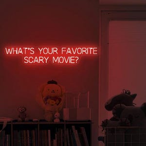 What&#39;s your favorite scary movies sign Scary movies room Horror movie lover gift Movie lover gift Halloween scary gift Party decoration