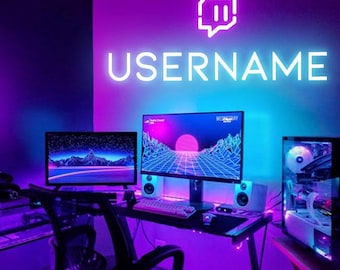 Custom gamer tag sign Username neon sign custom neon sign gamer tag for twitch instagram facebook tiktok youtube tag game room decor