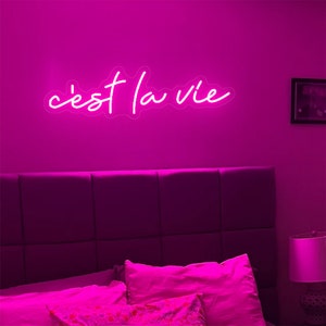 C'est La Vie Enseigne néon LED personnalisée Enseigne néon personnalisée fait main Enseigne néon LED décoration murale Enseigne néon personnalisée Enseigne lumineuse néon