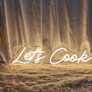 Lässt kochen Neonschild, lass uns kochen Küchendekoration, benutzerdefinierte Leuchtreklame Led Licht Wandkunst, Küchenwanddekor