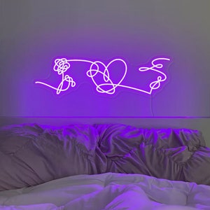 Led Love yourself heart BTS love yourself heart BTS love myself Led heart neon sign for Room decoration Birthday gifts BTS rose neon sign