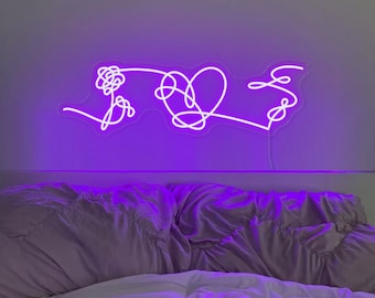 Led Love yourself heart BTS love yourself heart BTS love myself Led heart neon sign for Room decoration Birthday gifts BTS rose neon sign