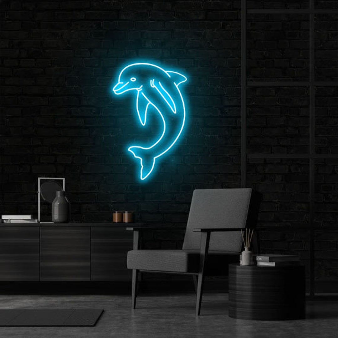 Dolphin Neon Sign,sea Animals Led Sign, Dolphin Neon Lights,wall Decor