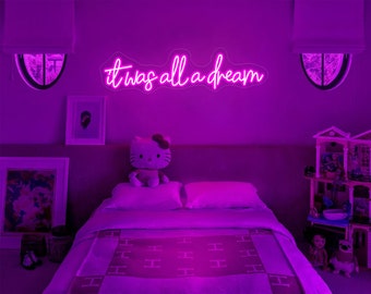 Letrero de neón LED "Todo fue un sueño", decoración de pared personalizada