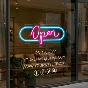 LED OPEN Neon Sign for Business Store Modern Open Sign With Remote Controller Open Neon Sign, Open Sign Led, Led Open Sign For Business