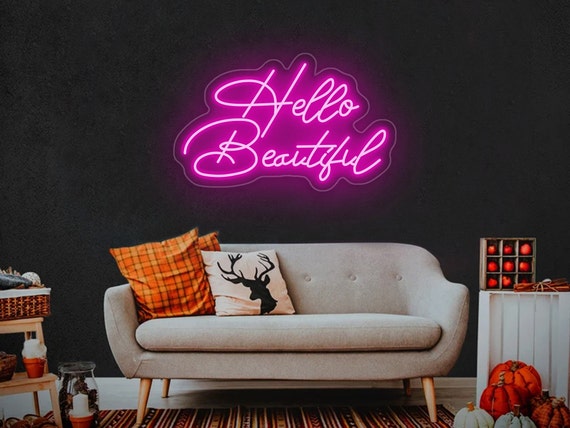 Hello Beautiful LED Neon Sign Light Office Living Room Neon Sign